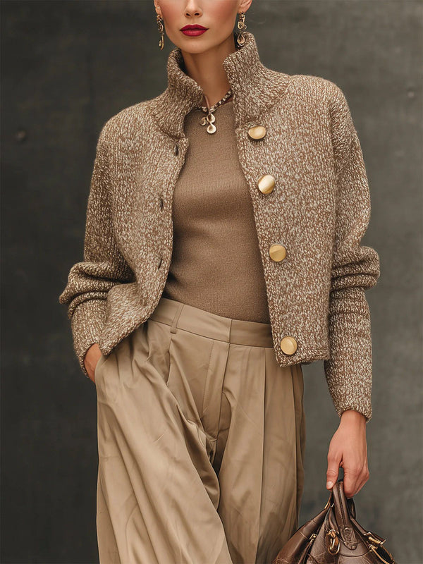 Chaqueta elegante mujer con botones frontales – chaqueta corta estilo moderno