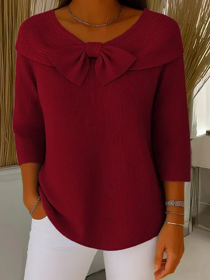 Trinidad - Jersey con Lazo y Cuello Redondo