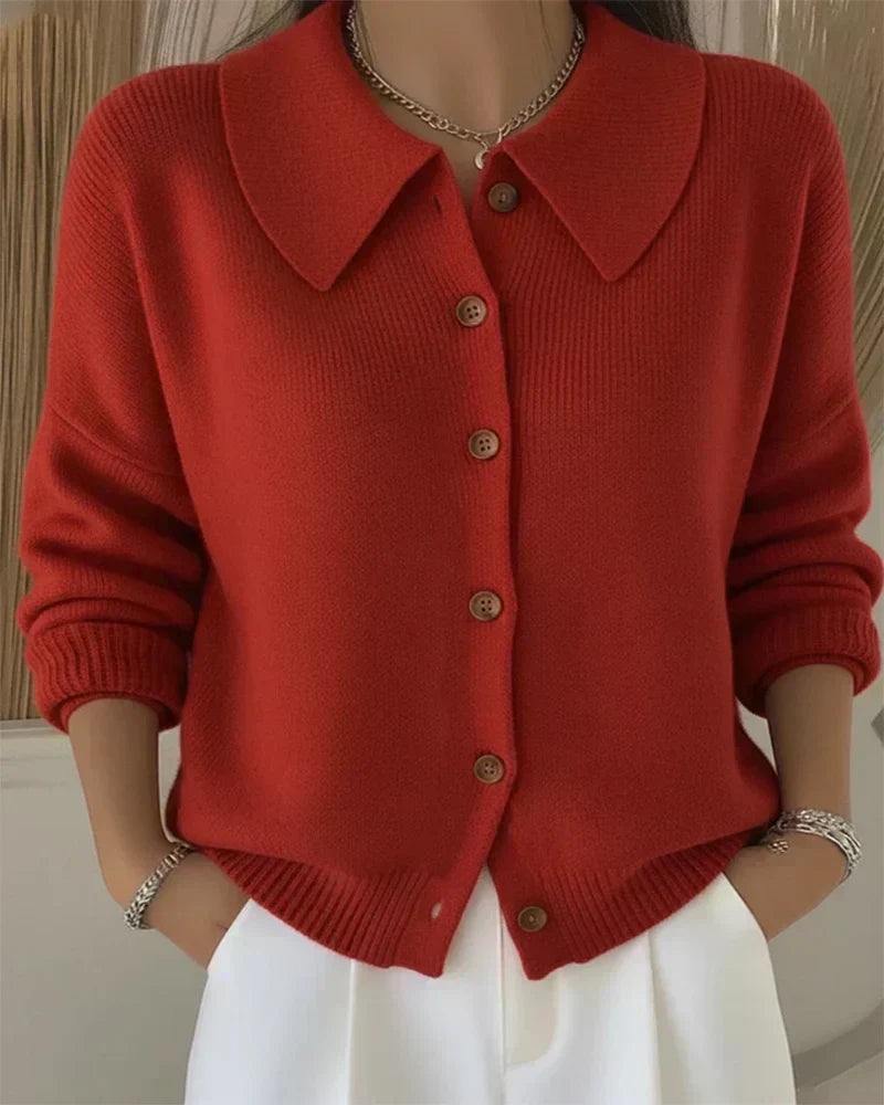 Vega - Chaqueta de Punto con Cuello Camisero
