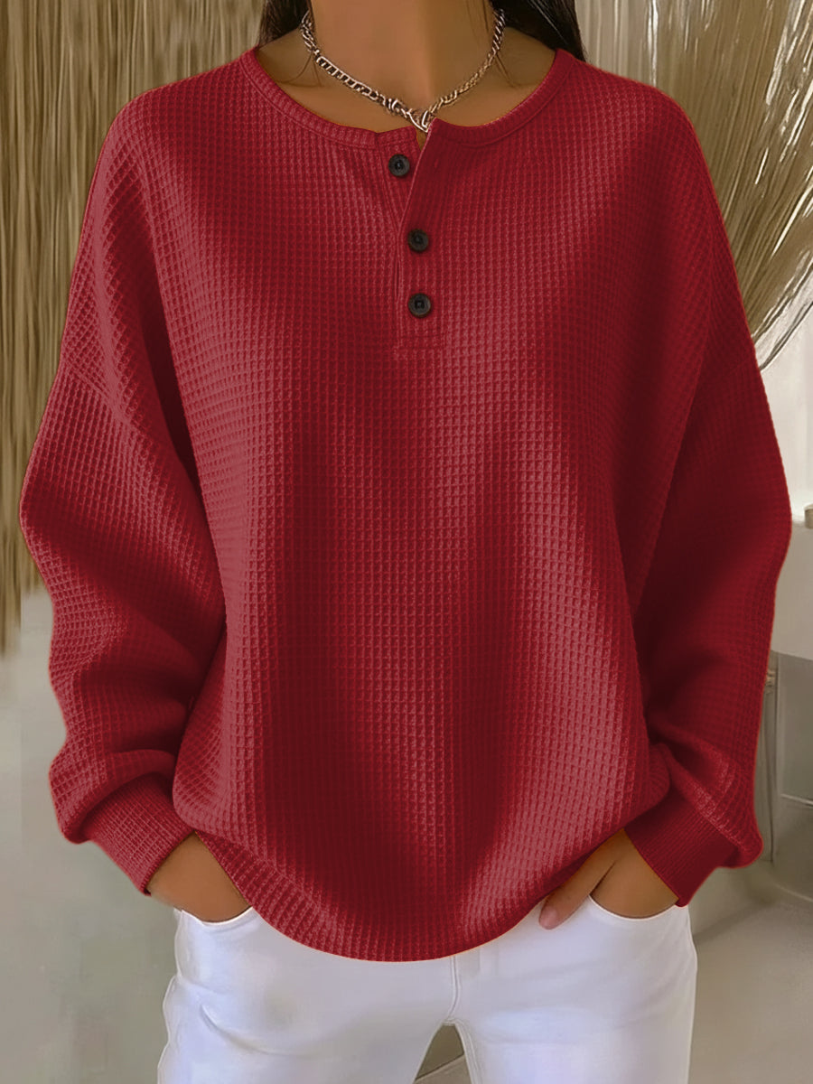 Milagros - Sudadera Henley Gofrada
