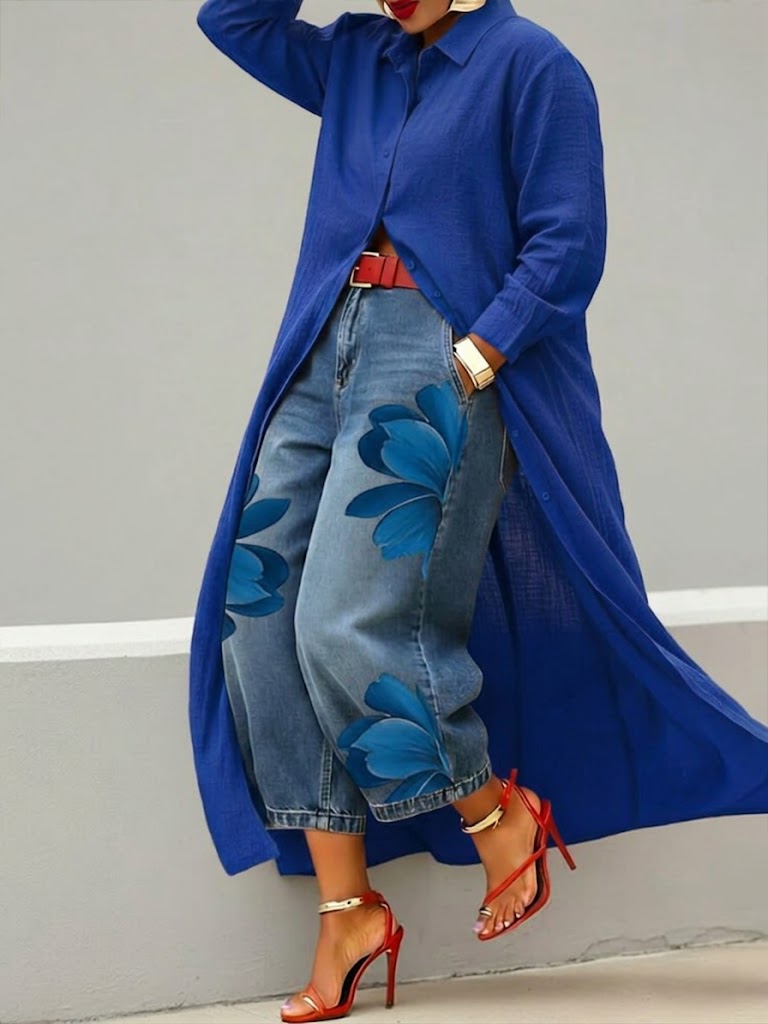 Vestido Camisa Midi de Algodón y Lino – Estilo Elegante y Fluido