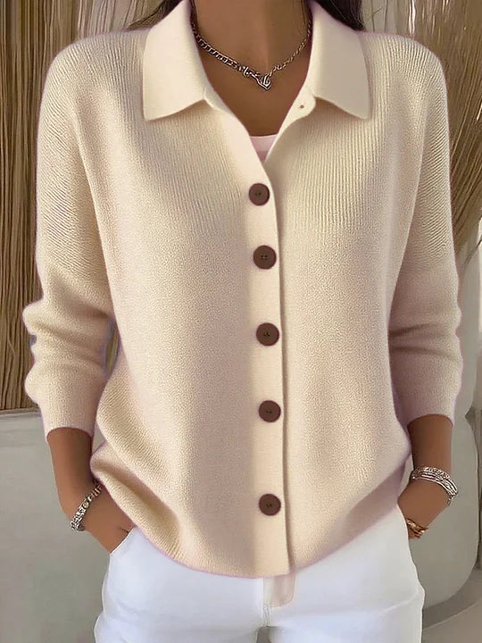 Josefina - Chaqueta de Punto con Cuello y Botones