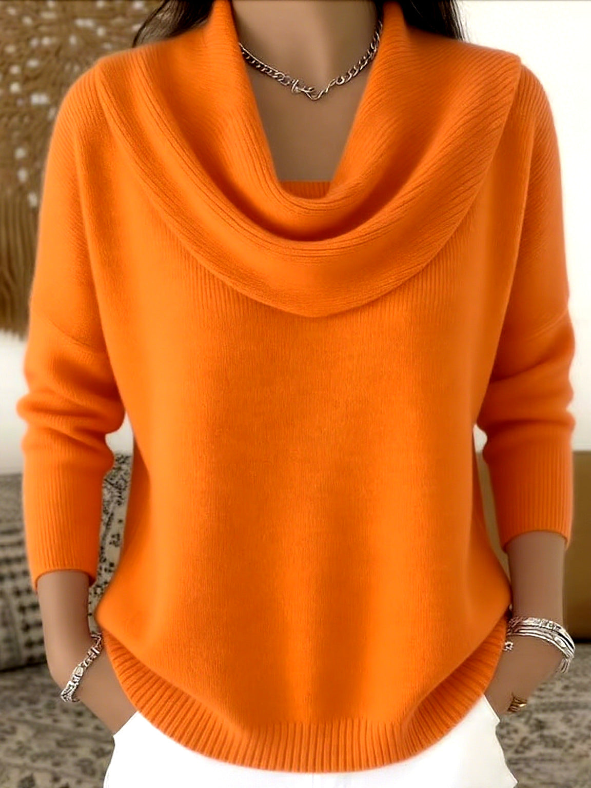 Julia - Jersey con Cuello Drapeado
