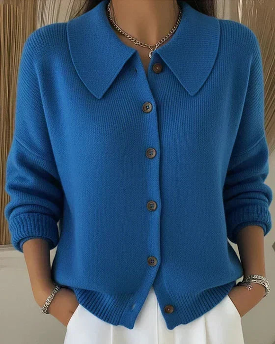 Vega - Chaqueta de Punto con Cuello Camisero