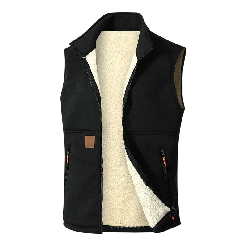 Chaleco de invierno con cremallera y cuello alto para mujer