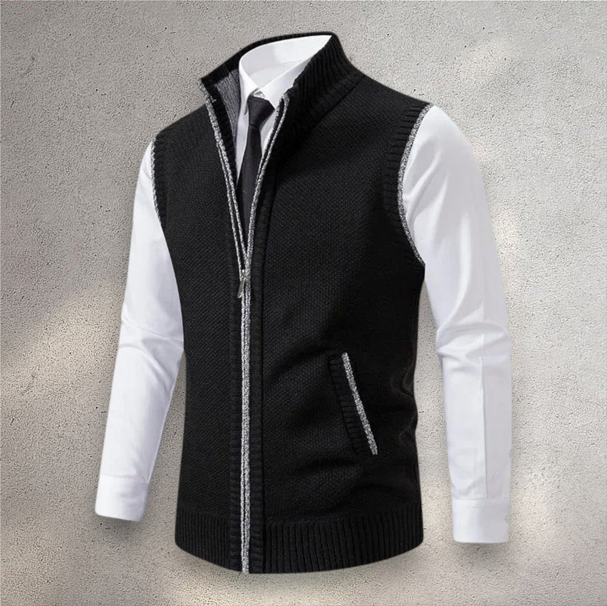Chaleco Hombre de Punto Elegante – Diseño Ligero con Cierre Completo
