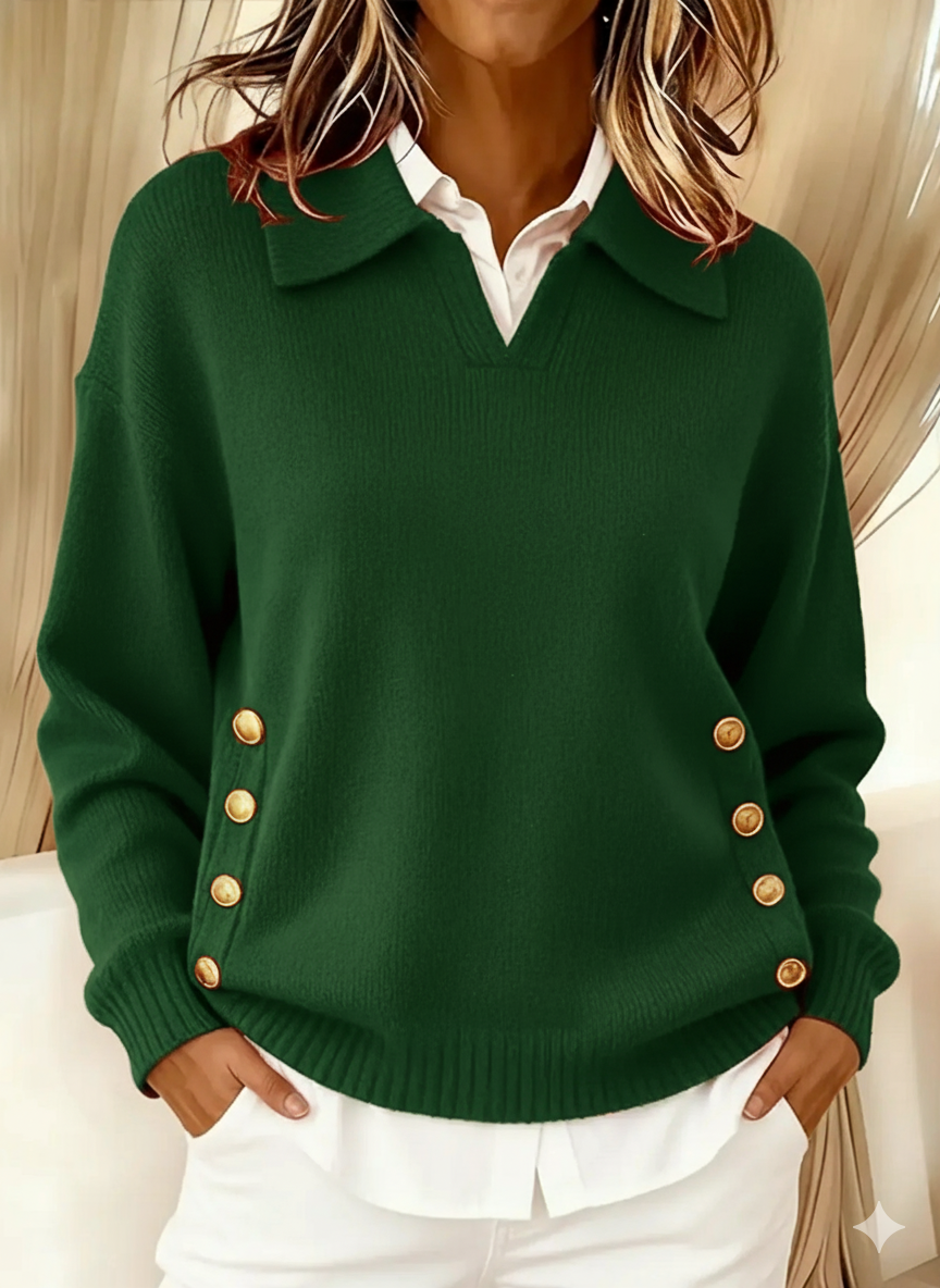 Vicenta - Jersey con Cuello Polo y Botones