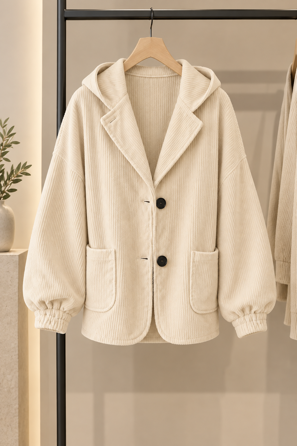 Chaqueta oversize con capucha para mujer de estilo relajado