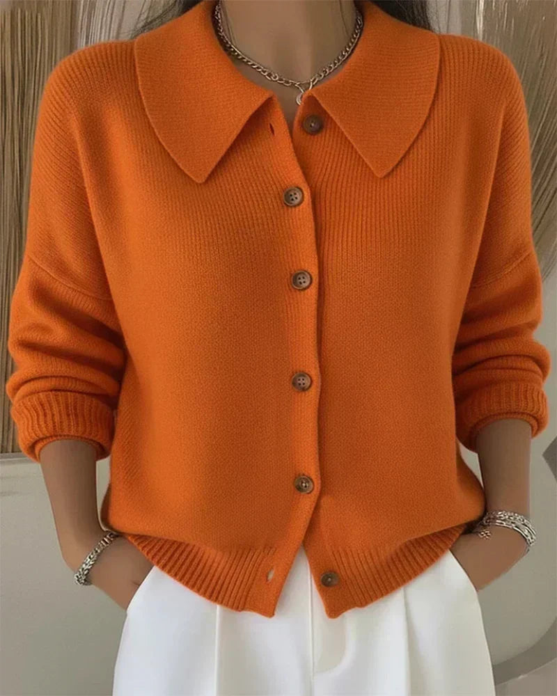 Vega - Chaqueta de Punto con Cuello Camisero