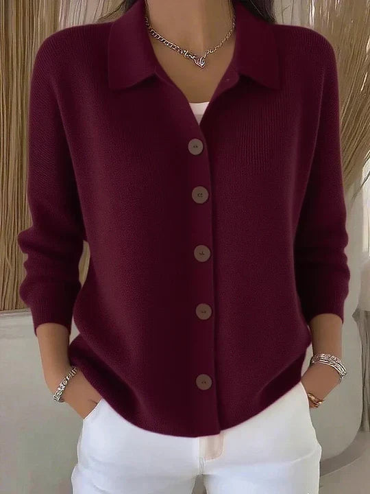 Josefina - Chaqueta de Punto con Cuello y Botones