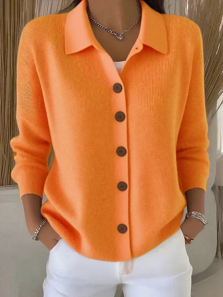 Josefina - Chaqueta de Punto con Cuello y Botones