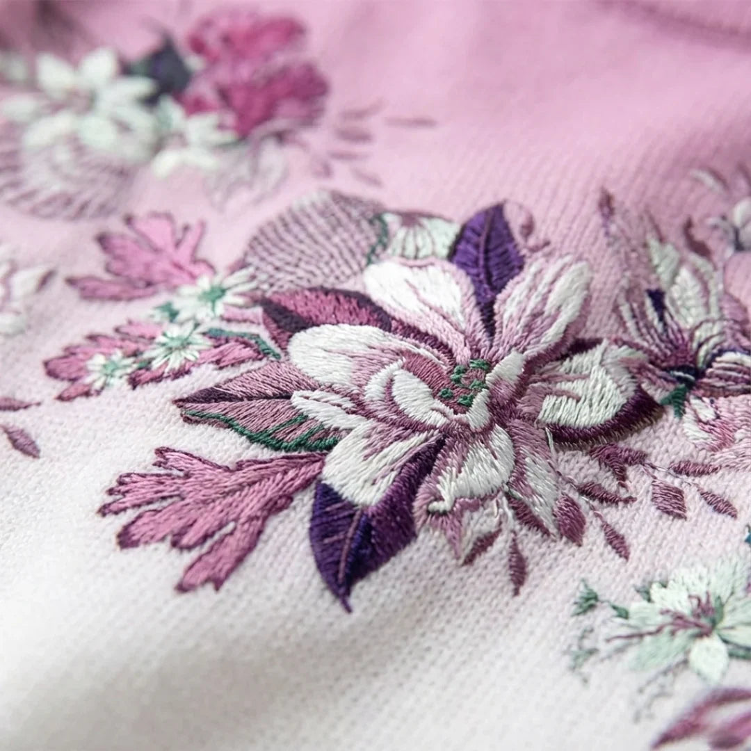 Alba - Jersey Floral con Cuello Vuelto