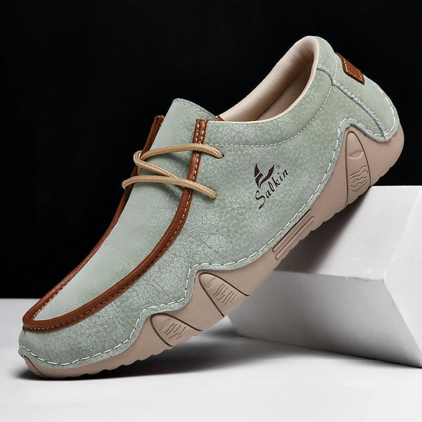 Mocasines casuales para hombre con cordones y suela de goma flexible