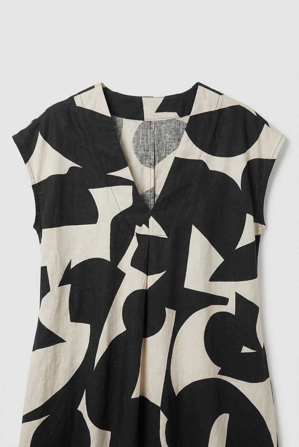 Vestido largo para mujer con estampado abstracto y escote en V