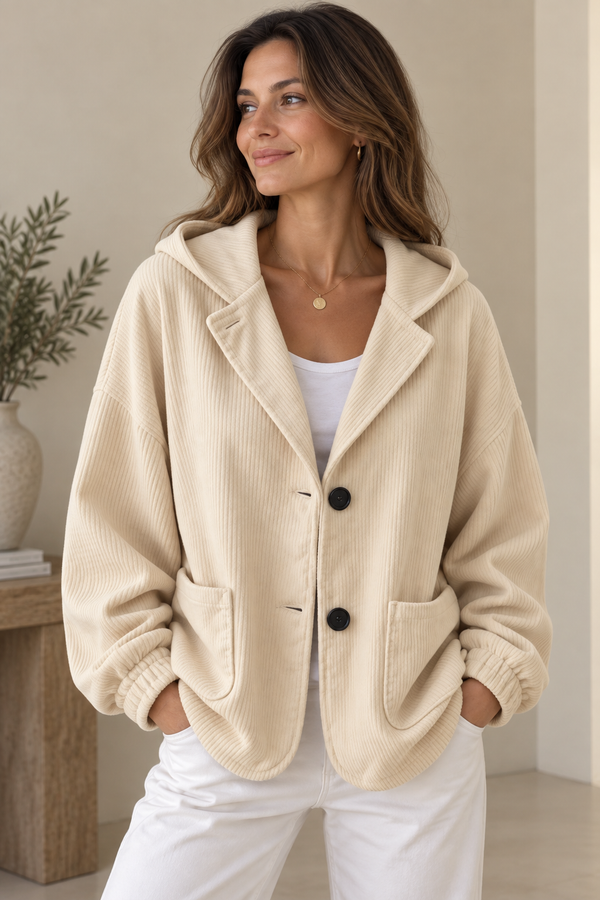 Chaqueta oversize con capucha para mujer de estilo relajado