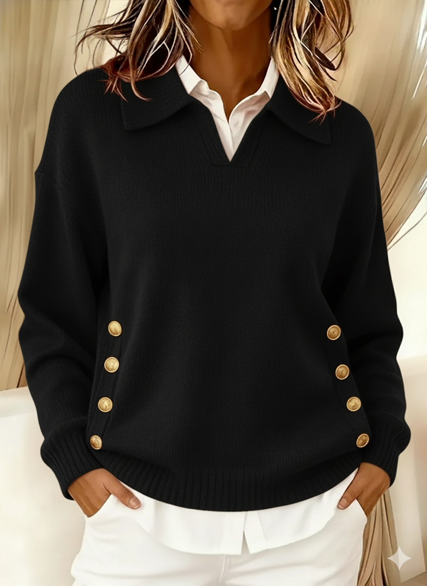 Vicenta - Jersey con Cuello Polo y Botones