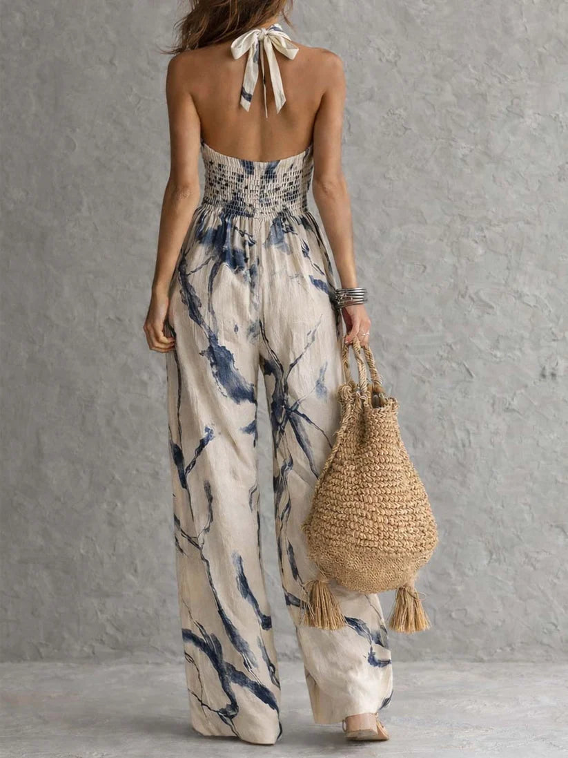Ilaria - Mono estampado de pierna ancha