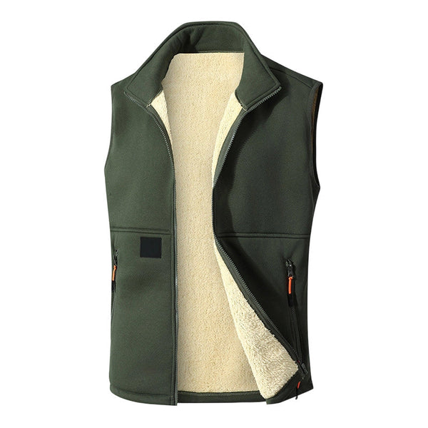 Chaleco de invierno con cremallera y cuello alto para mujer